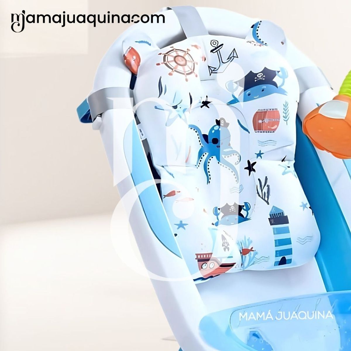 BABY - Bañera Plegable con Regadera «MEMO» Light Blue