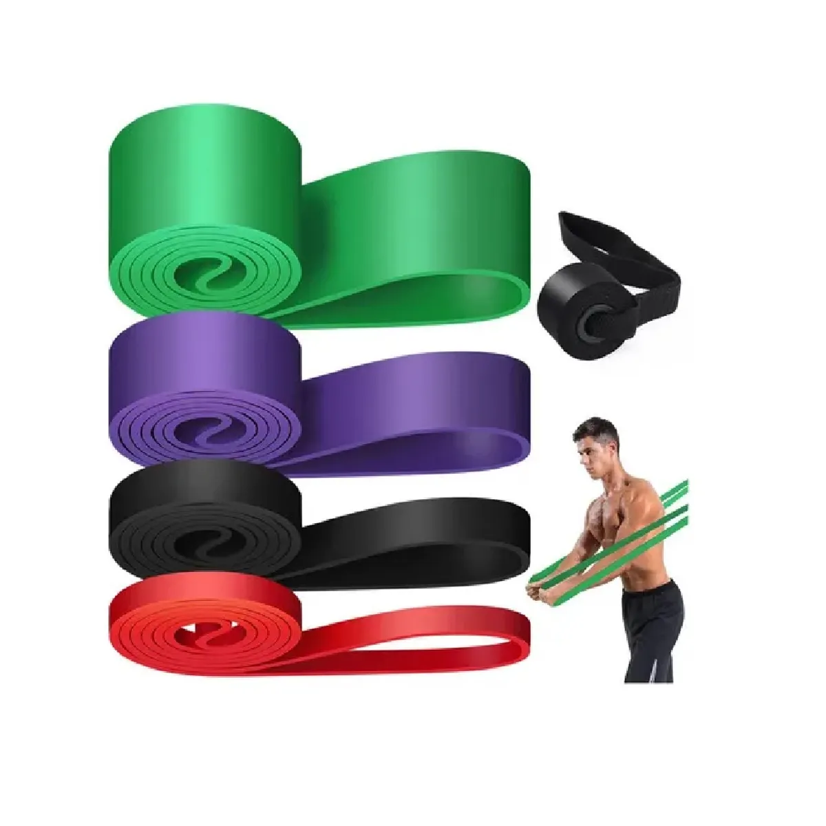 GENERICO - Set 4 Bandas Crossfit Ligas Elásticas De Resistencia Gym