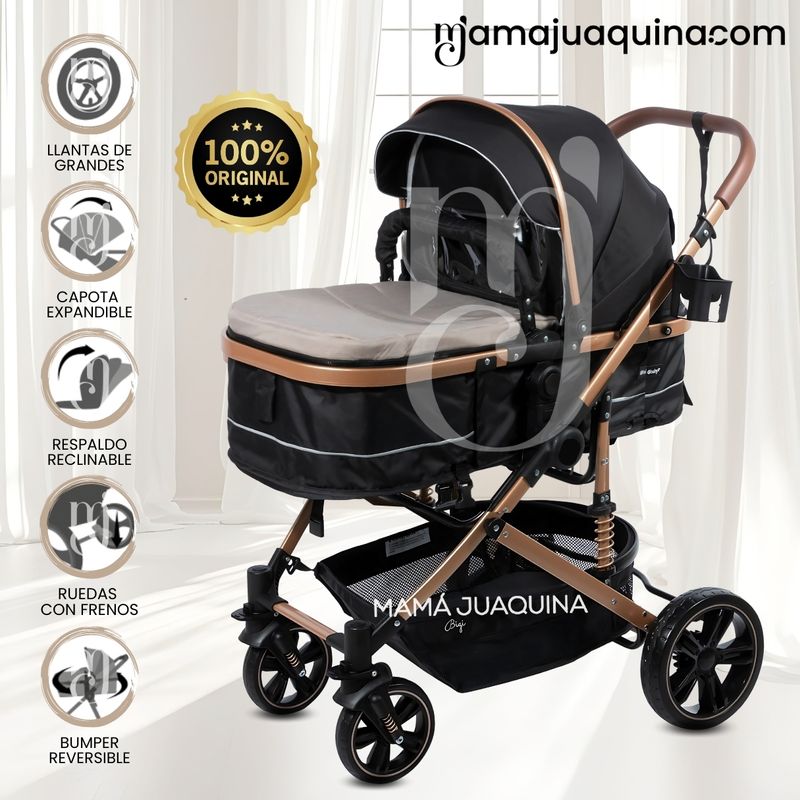 EBABY - Coche Cuna Moisés de Lujo «INFINITIVE GOLD» Beige