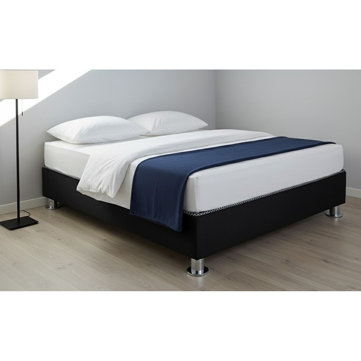 GENERICO - BOX 2PLZ A BASE DE MADERA PINO EN COLOR NEGRO