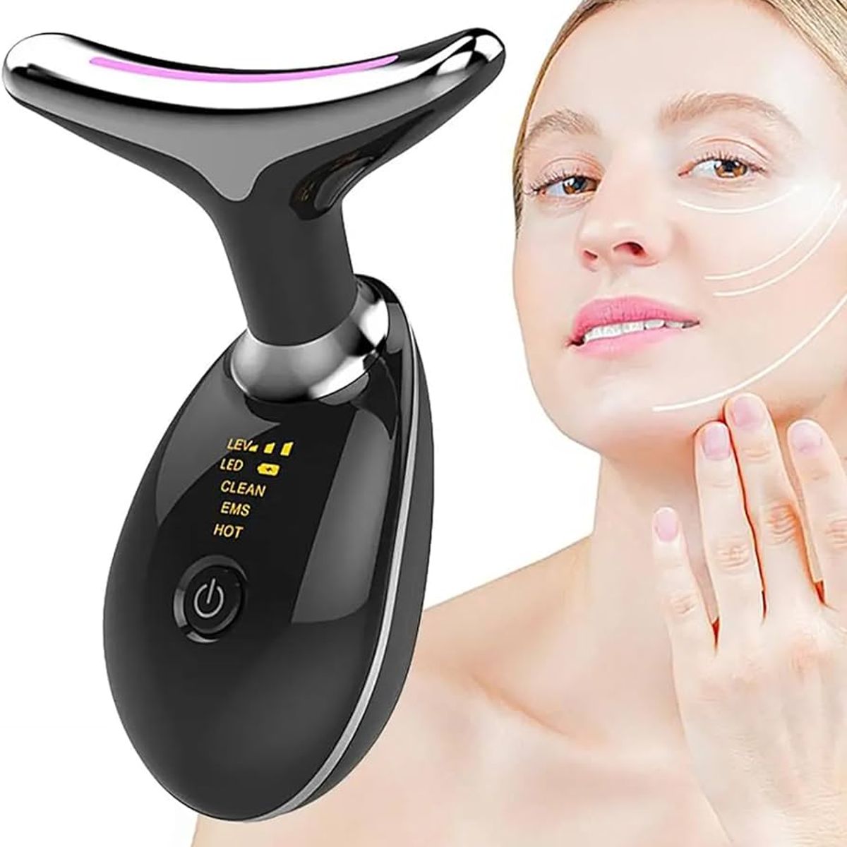 GENERICO - Masajeador Facial con Luz LED  Lifting Eléctrico para Cuello y Rostro
