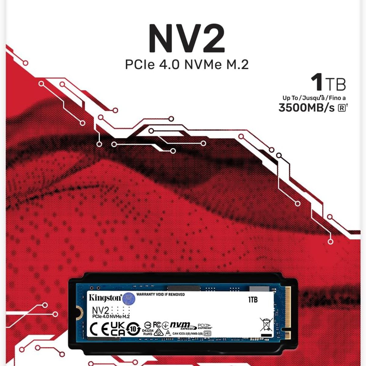 KINGSTON - Disco Solido Interno Kingston de 1TB M.2 NV2 4.0