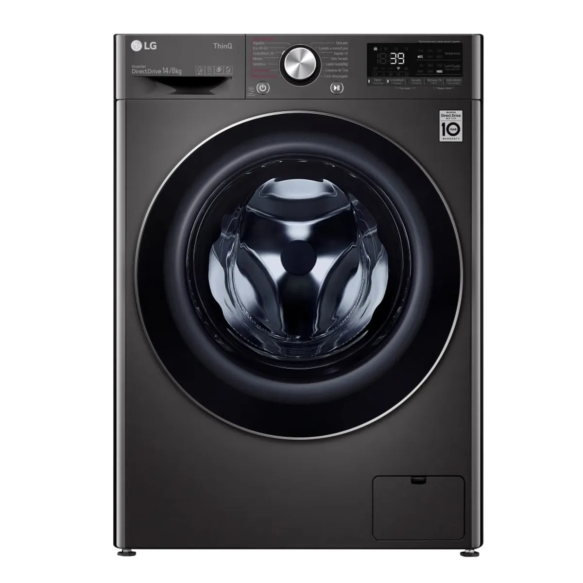 LG - Lavaseca 148Kg AI DD Carga Frontal Negro Acero LG WD14BVC2S6C