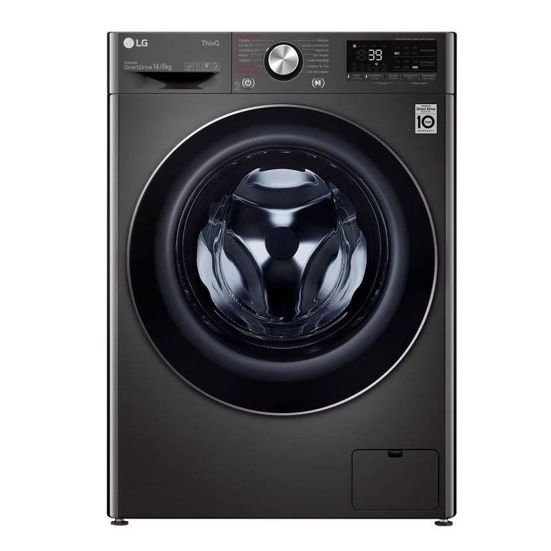 LG - Lavaseca 148Kg AI DD Carga Frontal Negro Acero LG WD14BVC2S6C