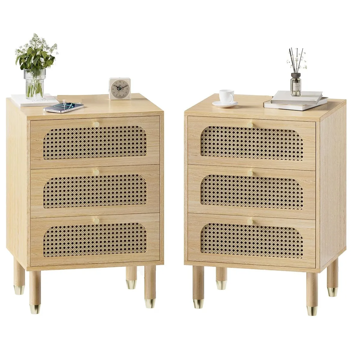 GENERICO - Velador Moderno 3Cj con Ratan Michyna - Vaquita Home