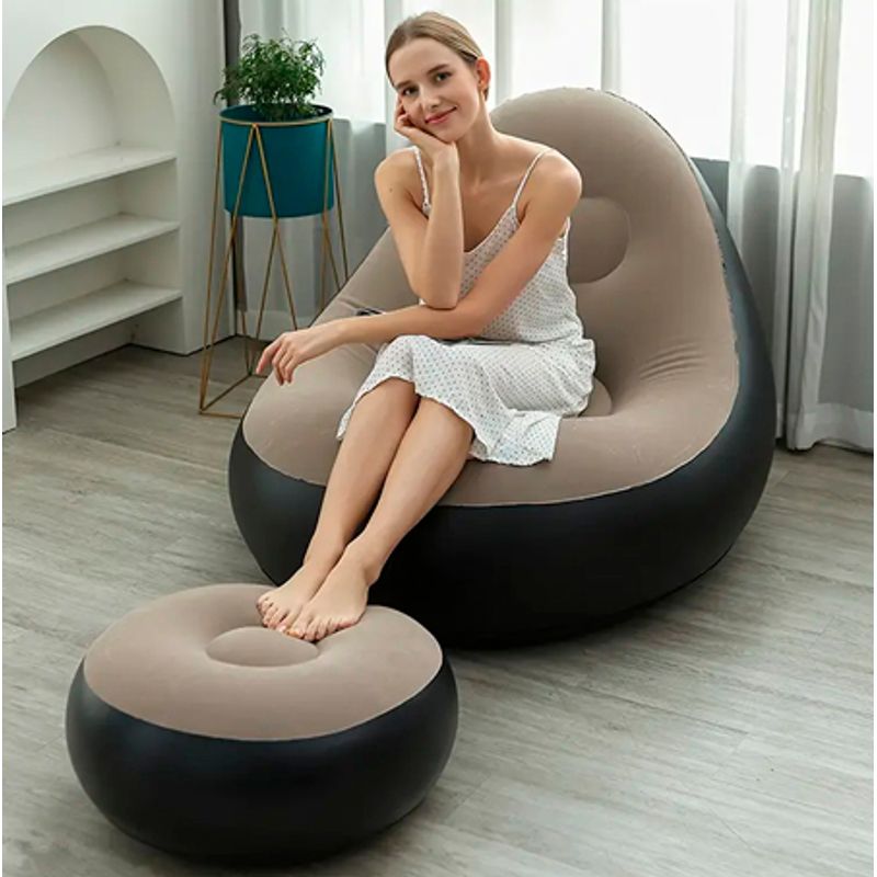 GENERICO - Sillón Inflable 2 en 1 con Push - Cómodo y Portátil