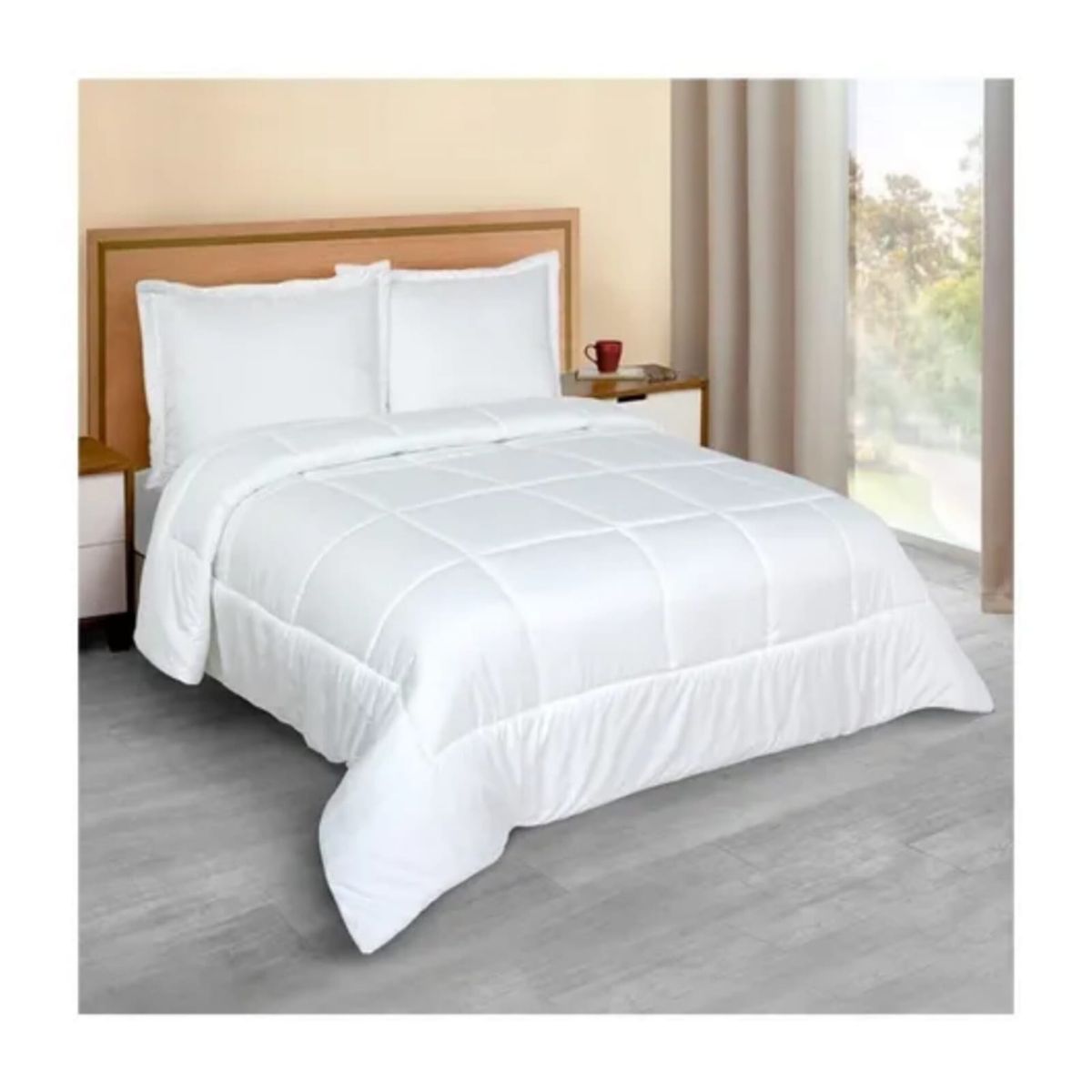 CASATEX - Edredón 5 piezas 3000 hilos de 2 plazas hipoalergénica Premium Algodón