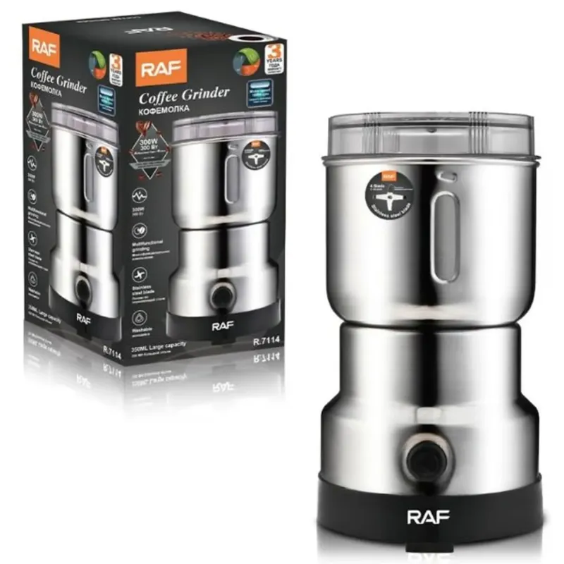 RAFF - Molinillo Eléctrico De Café Granos Semillas Premium RAF 4 Aspas 300W