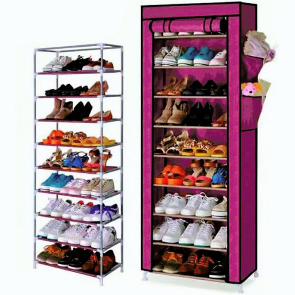 OEM - Combo Dúo Zapatera de 9 Niveles y Ropero de 3 Cuerpos Armables