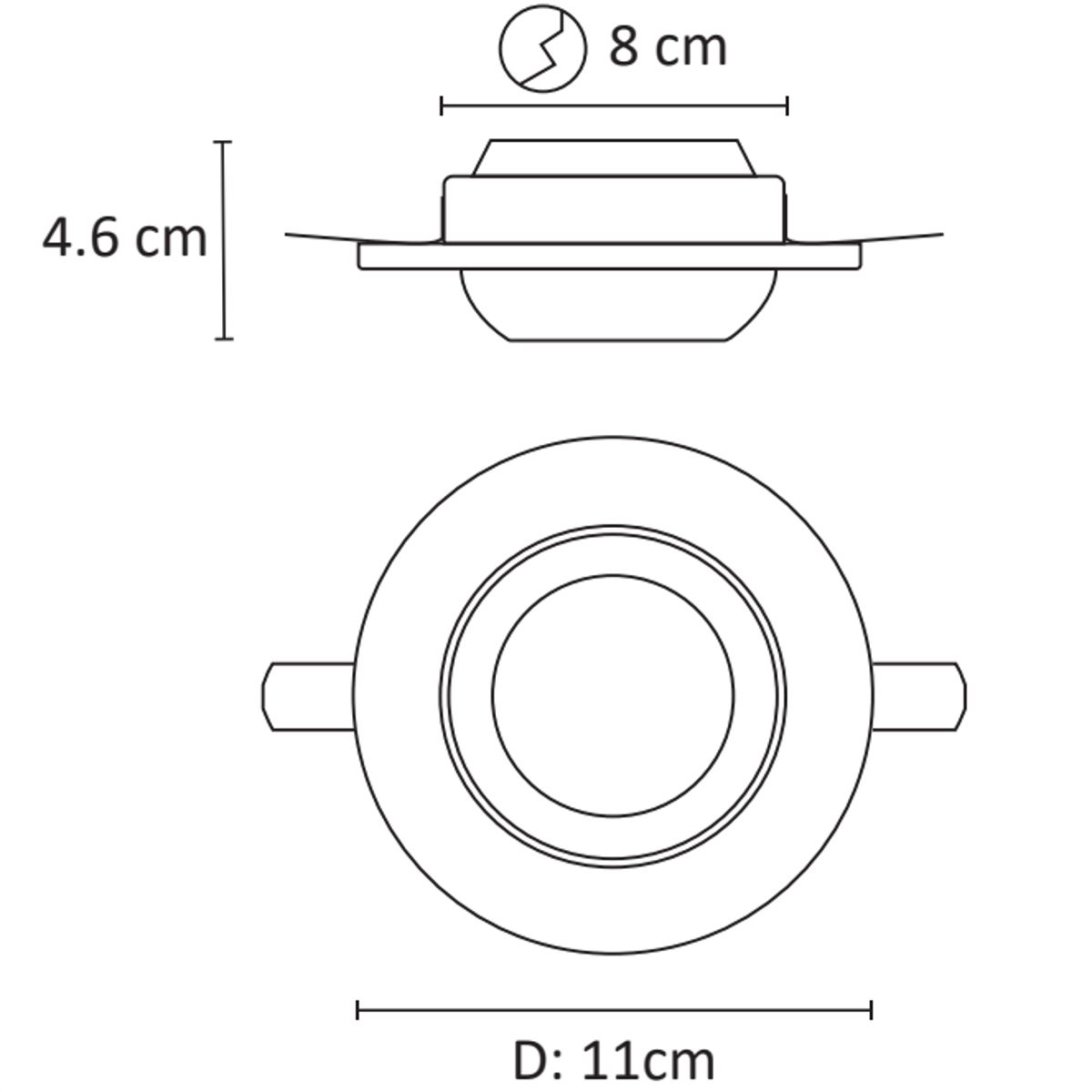 GENERICO - Spot Ojo de Buey GU10 Dicroico Negro