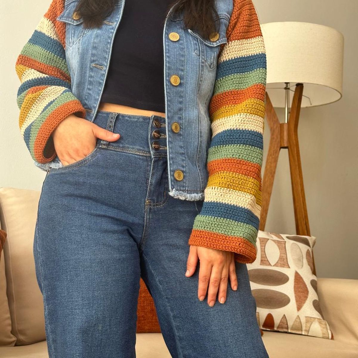 GENERICO - Casaca corta jean Crochet