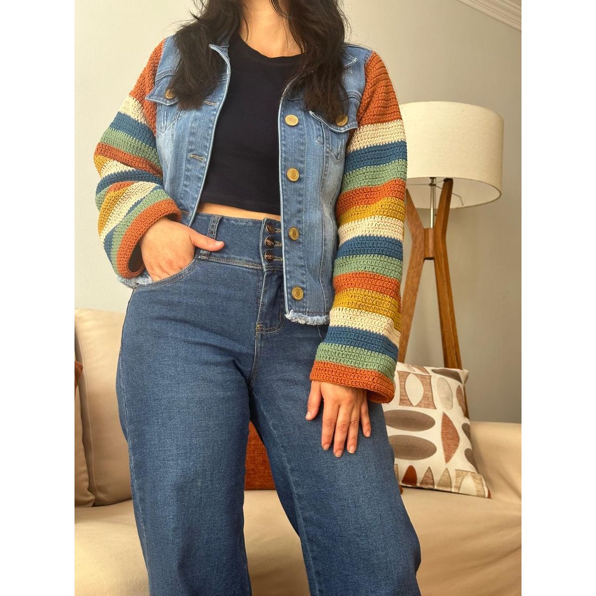 GENERICO - Casaca corta jean Crochet