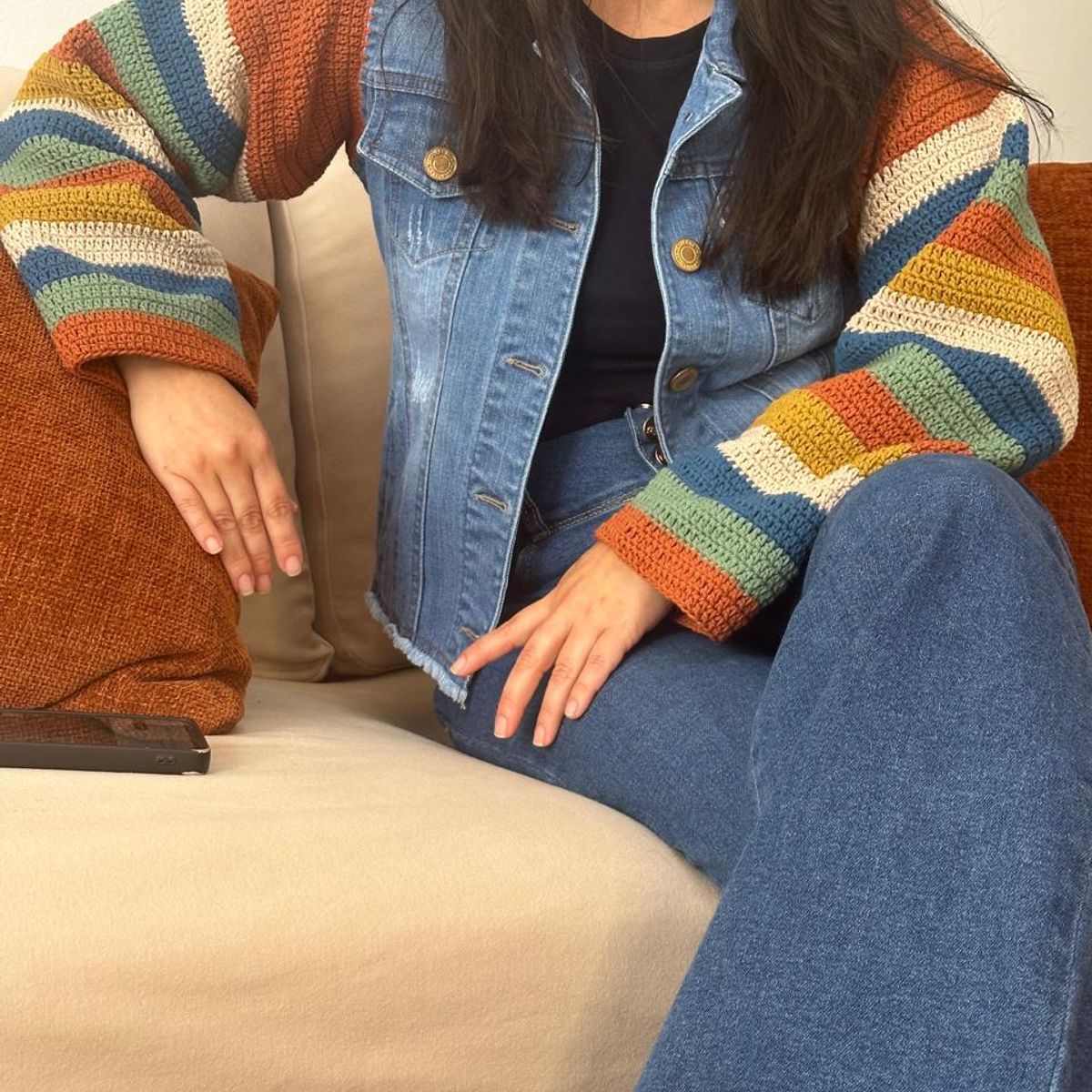 GENERICO - Casaca corta jean Crochet