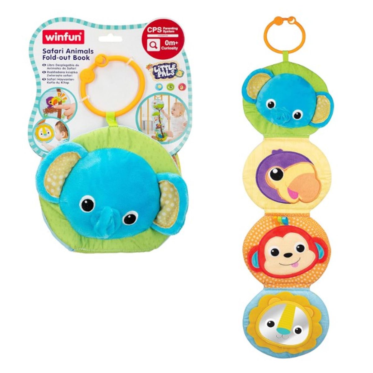 WIN FUN - Libro sensorial desplegable para bebés