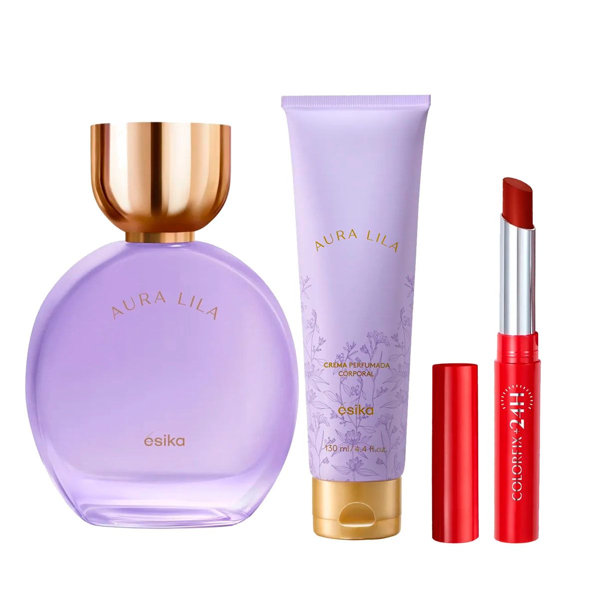 ESIKA - Aura Lila Perfume de Mujer con Locion y Labial Esika