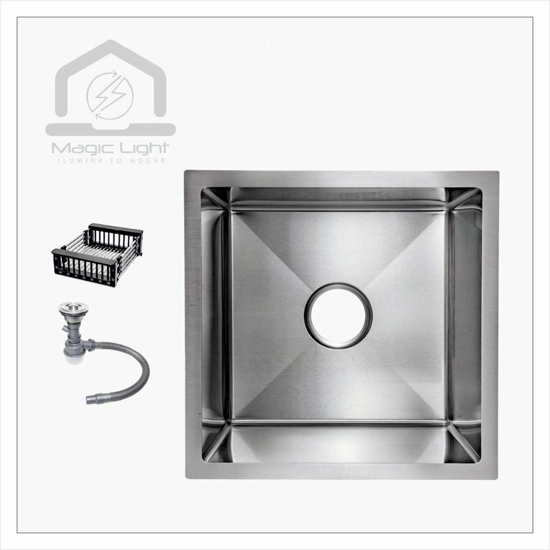 MAGIC - Lavadero de Cocina Acero Inoxidable 1 Poza Satinado 45x45 cm