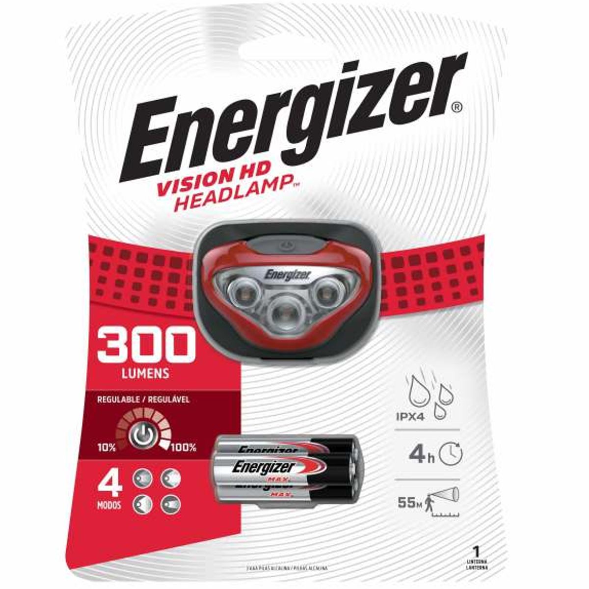 ENERGIZER - LINTERNA DE CABEZA ENERGIZER 300 LUMENS