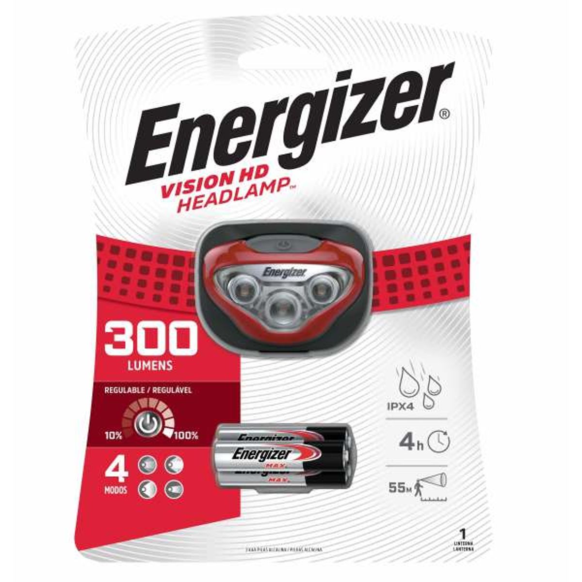 ENERGIZER - LINTERNA DE CABEZA ENERGIZER 300 LUMENS