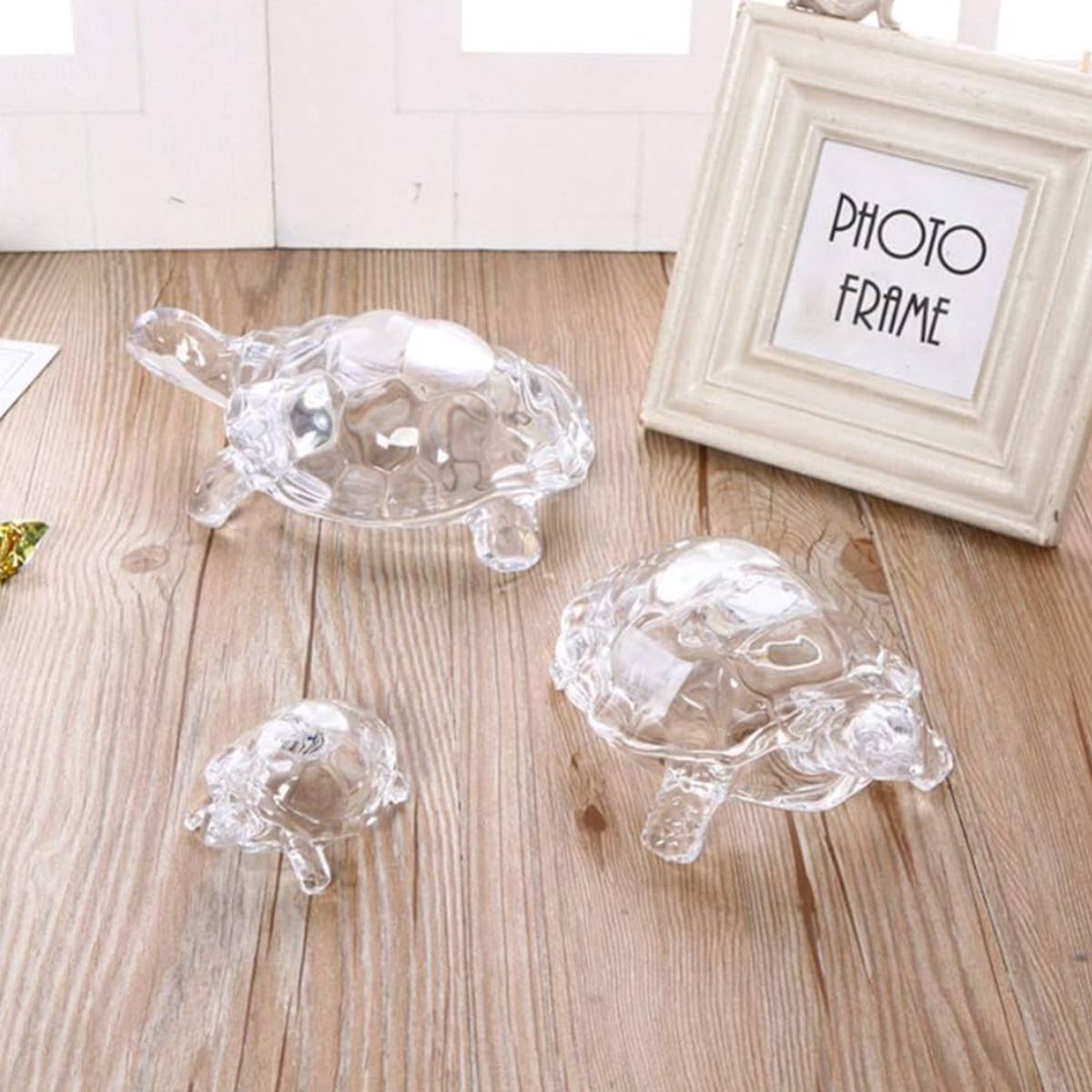 GENERICO - 3 TORTUGAS CRISTAL OFICINA DECORACIÓN ESCRITORIO ESTATUA FIGURA ADORNOS