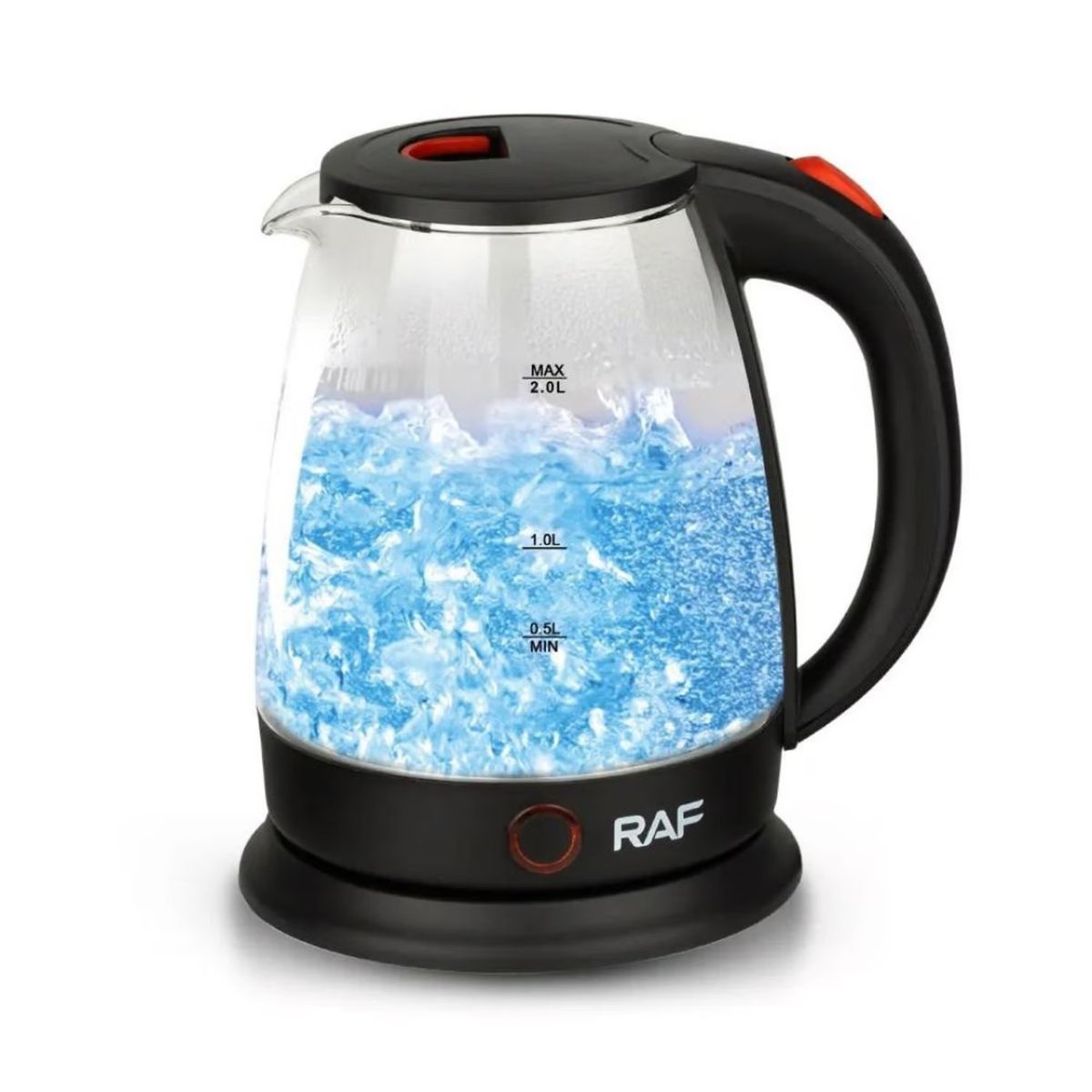 RAFF - HERVIDOR ELÉCTRICO PORTÁTIL DE VIDRIO TETERA DE AGUA DE 2000W Y 2L