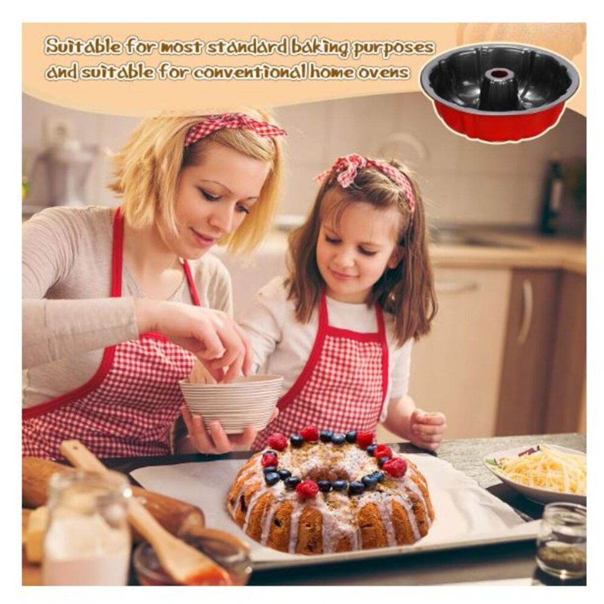 GENERICO - 2 Moldes Antiadherentes  para Hornear Queques