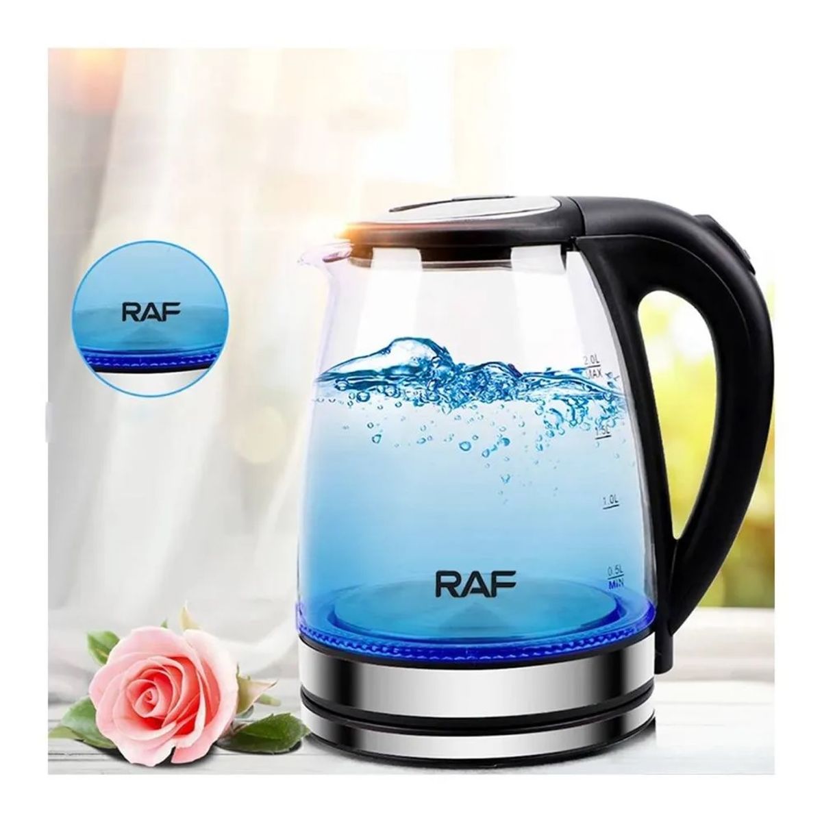 RAFF - TETERA HERVIDORA DE AGUA DE 1500W Y 2L PLOMO