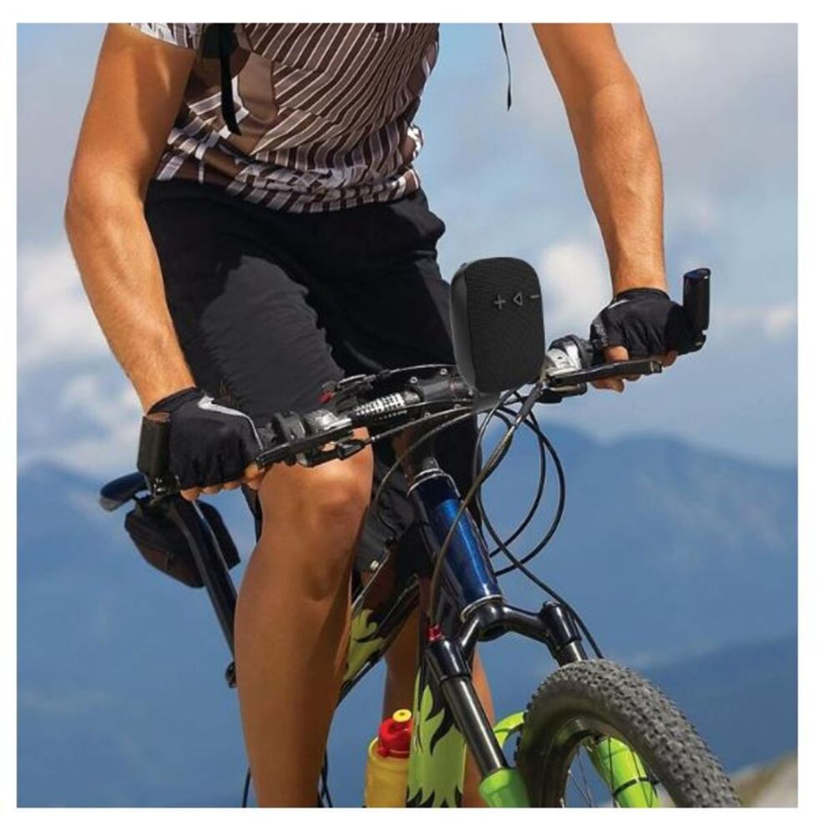 GENERICO - Parlante Bluetooth Portatil para Bicicleta y Moto - Azul