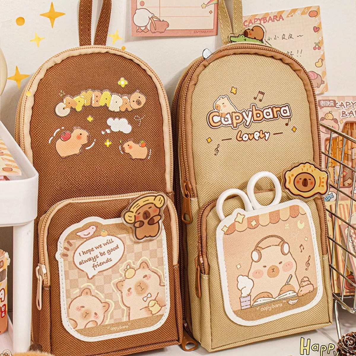 TIOZONEY - Estuche para bolígrafo de estudiante Capibara