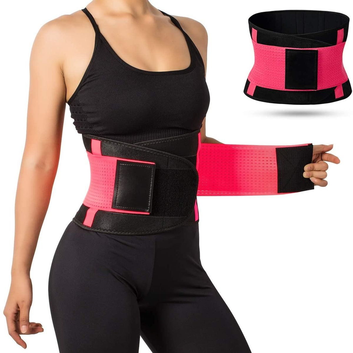 TIOZONEY - Faja Reductora Cintura Avispa Modeladora Unisex-Rosa