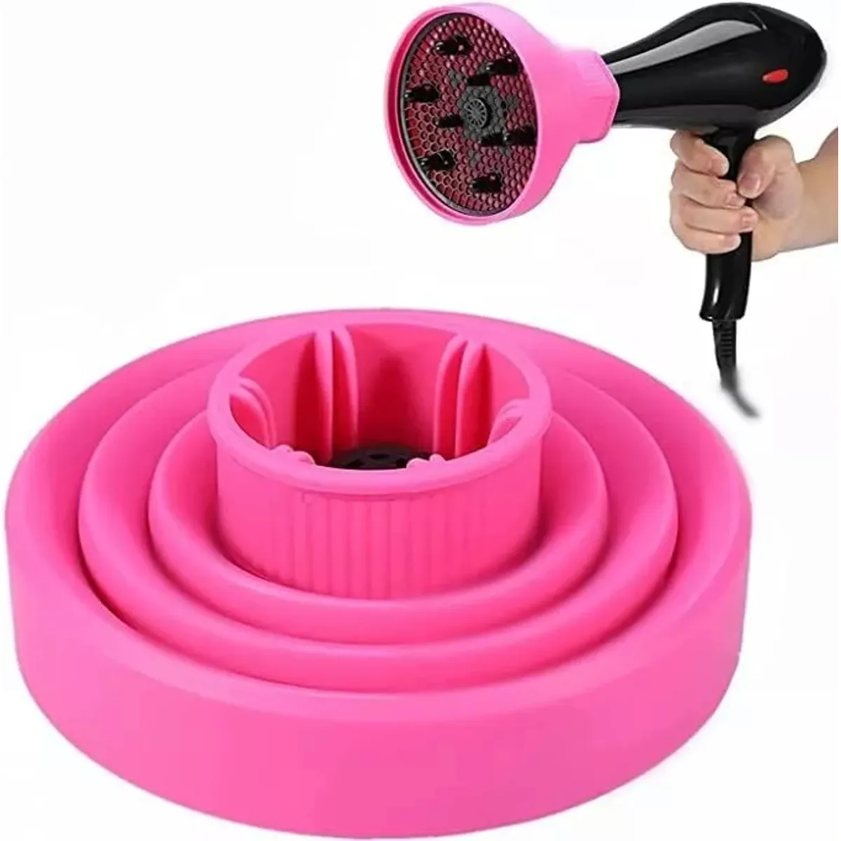 TIOZONEY - Difusor De Secador De Pelo De Silicona Plegable Color Rosa