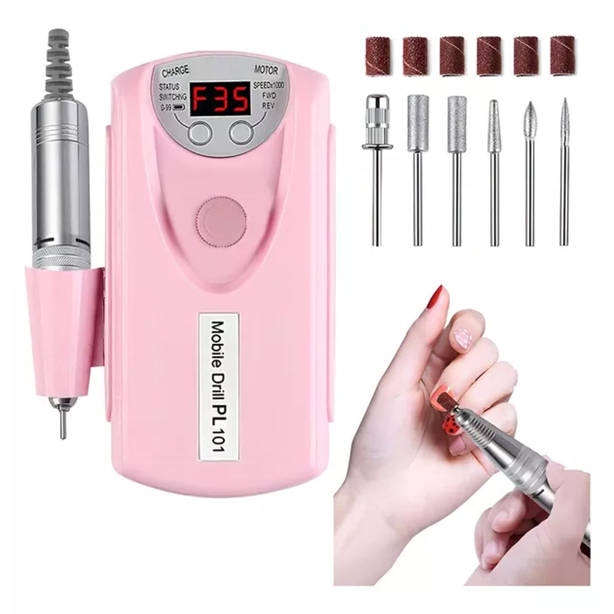 TIOZONEY - Torno Inalambrico 30000 Rpm Manicura Torno Uñas