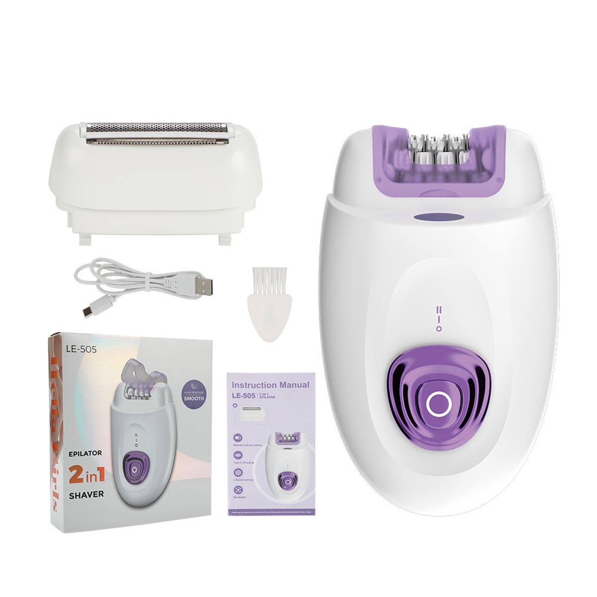 TIOZONEY - Depiladora Compacta Color Violeta