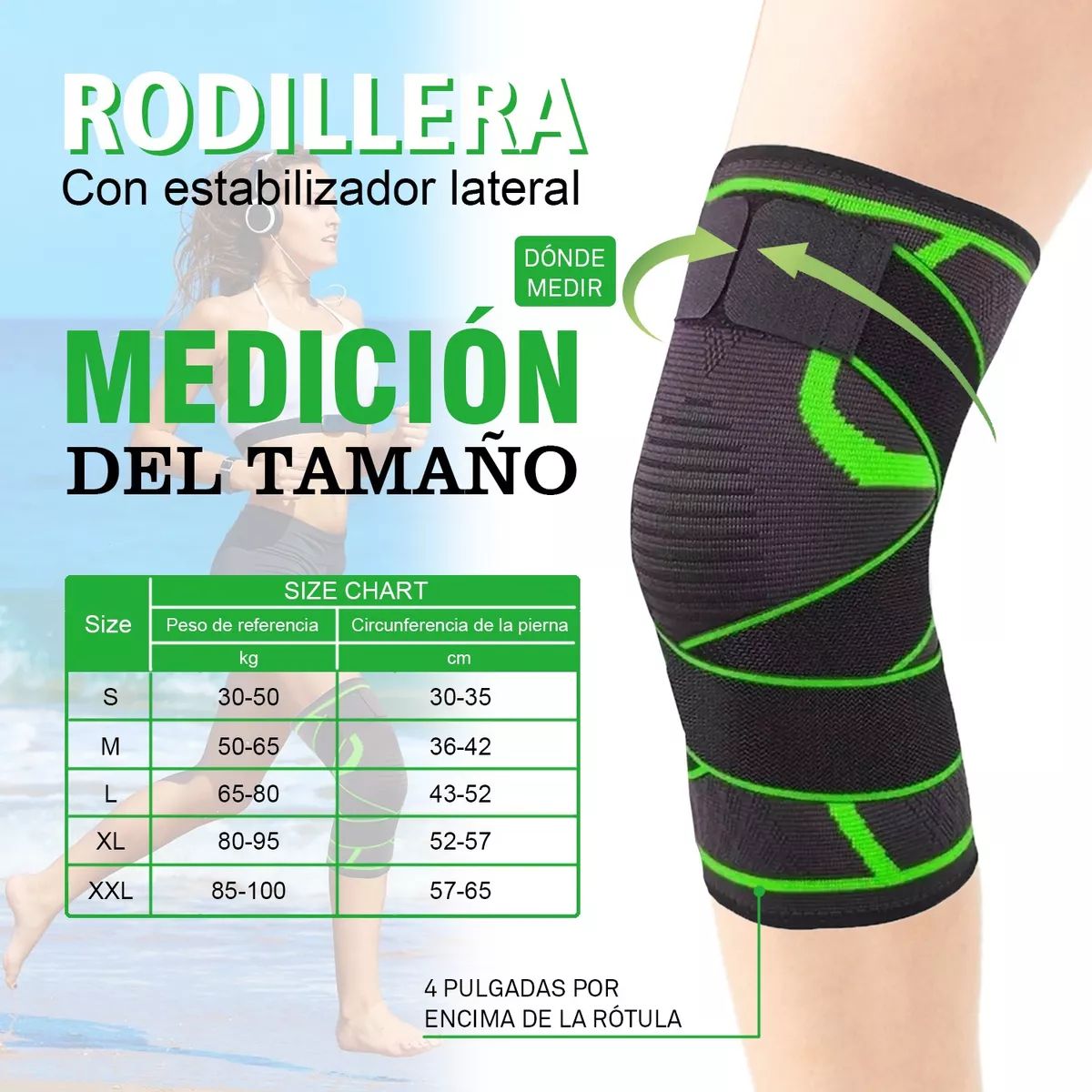 TIOZONEY - 1 Par Rodilleras Elásticas Deportivas Compresion Para Gym