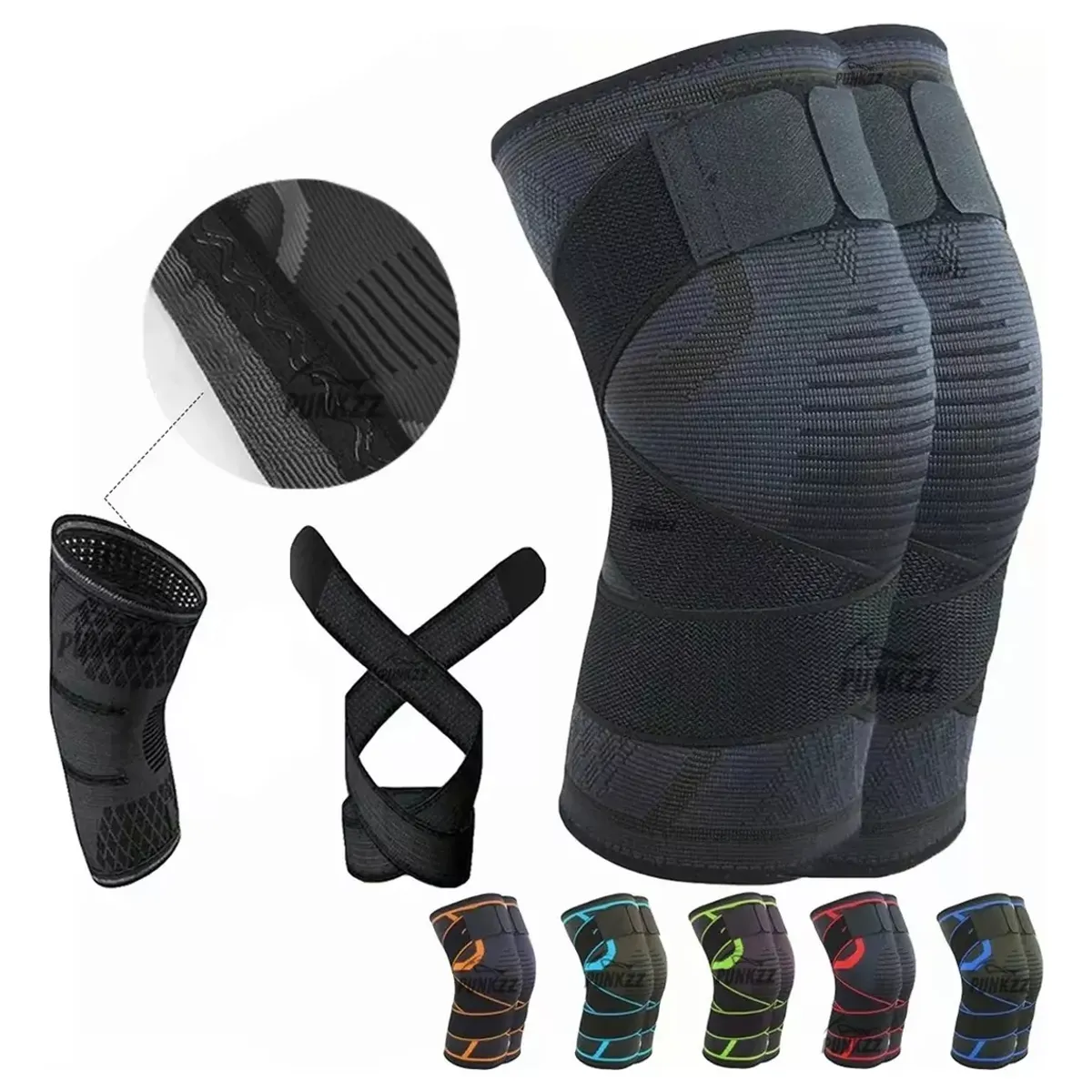 TIOZONEY - 1 Par Rodilleras Elásticas Deportivas Compresion Para Gym