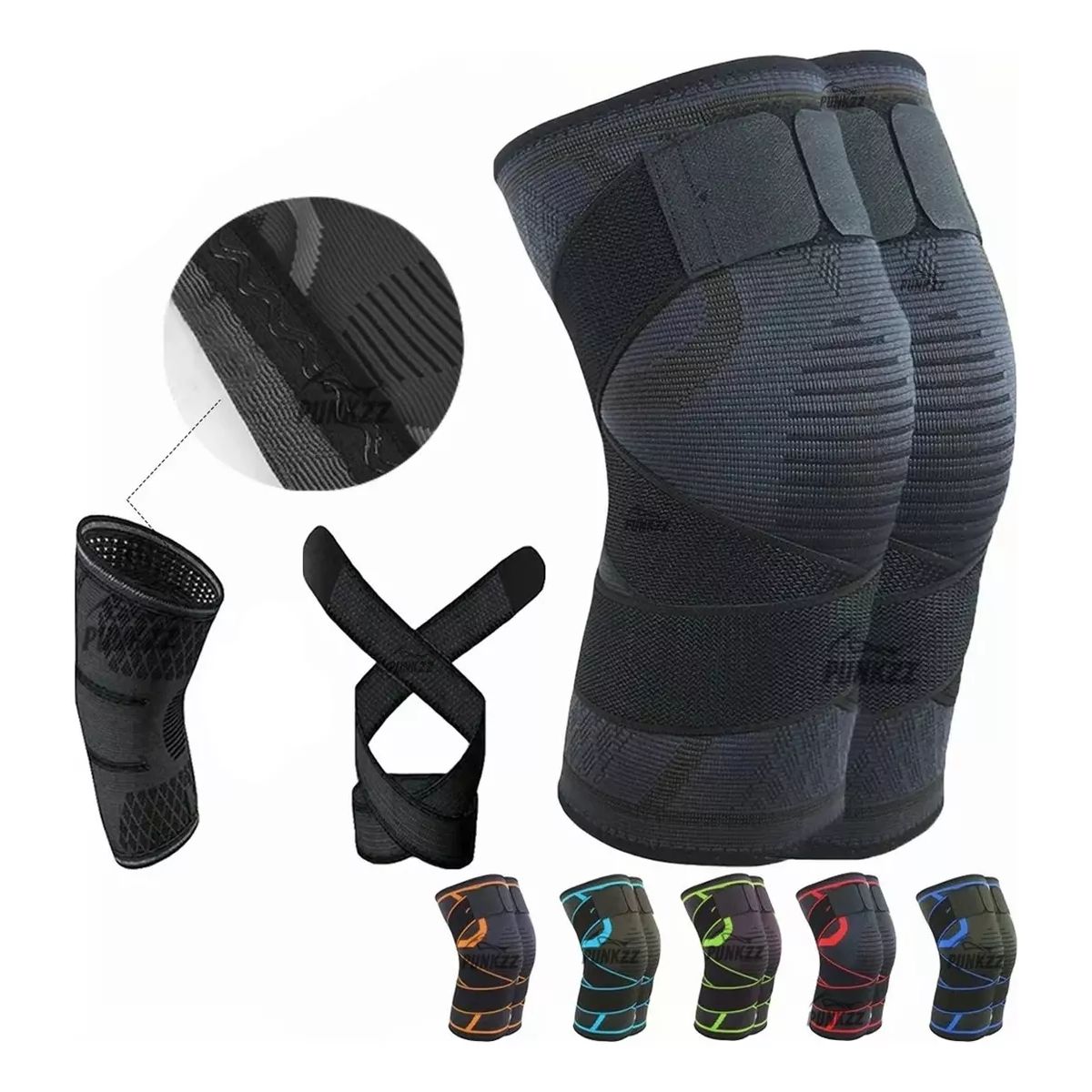 TIOZONEY - 1 Par Rodilleras Elásticas Deportivas Compresion Para Gym