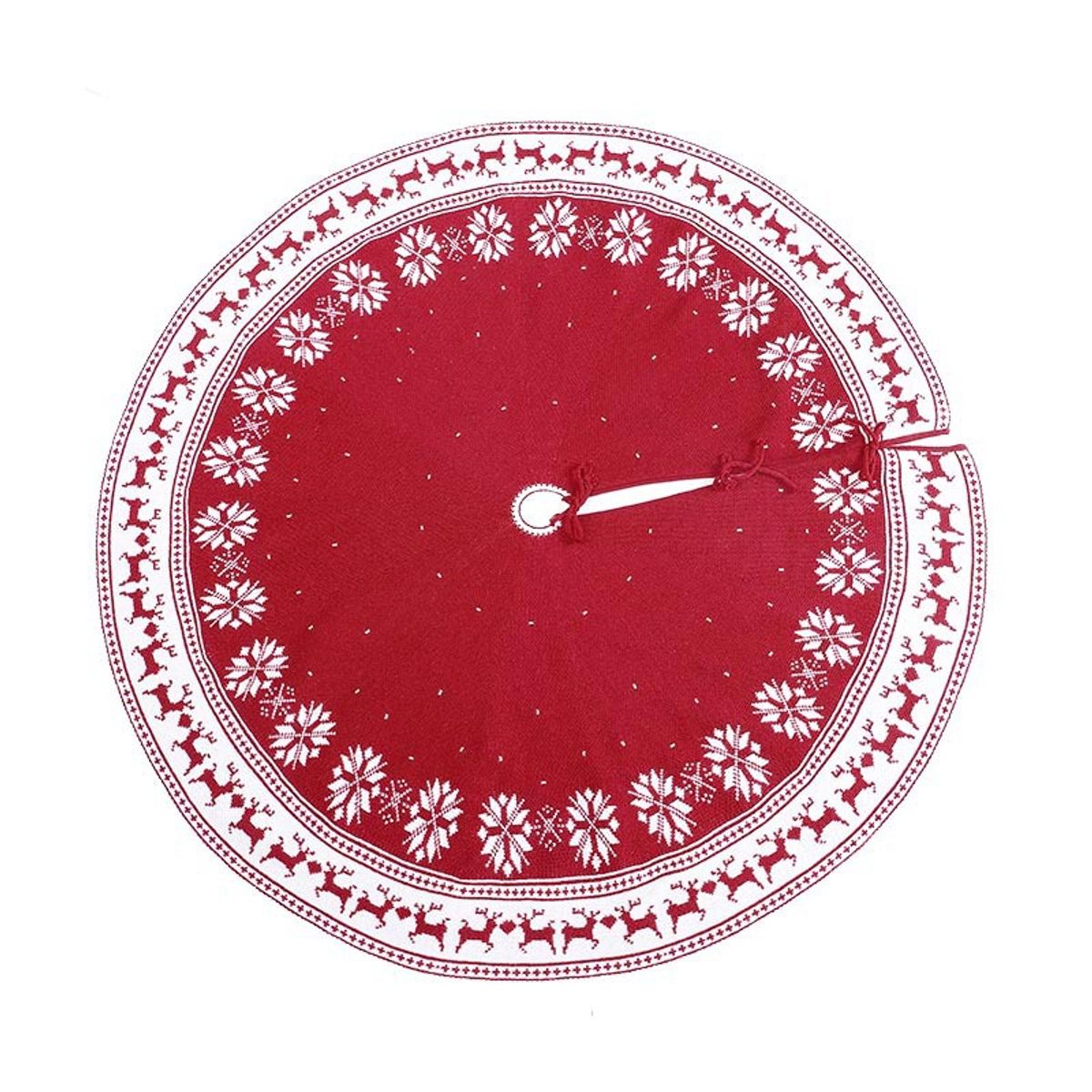 TIOZONEY - Falda árbol Navidad rústica para árbol Navidad con copos