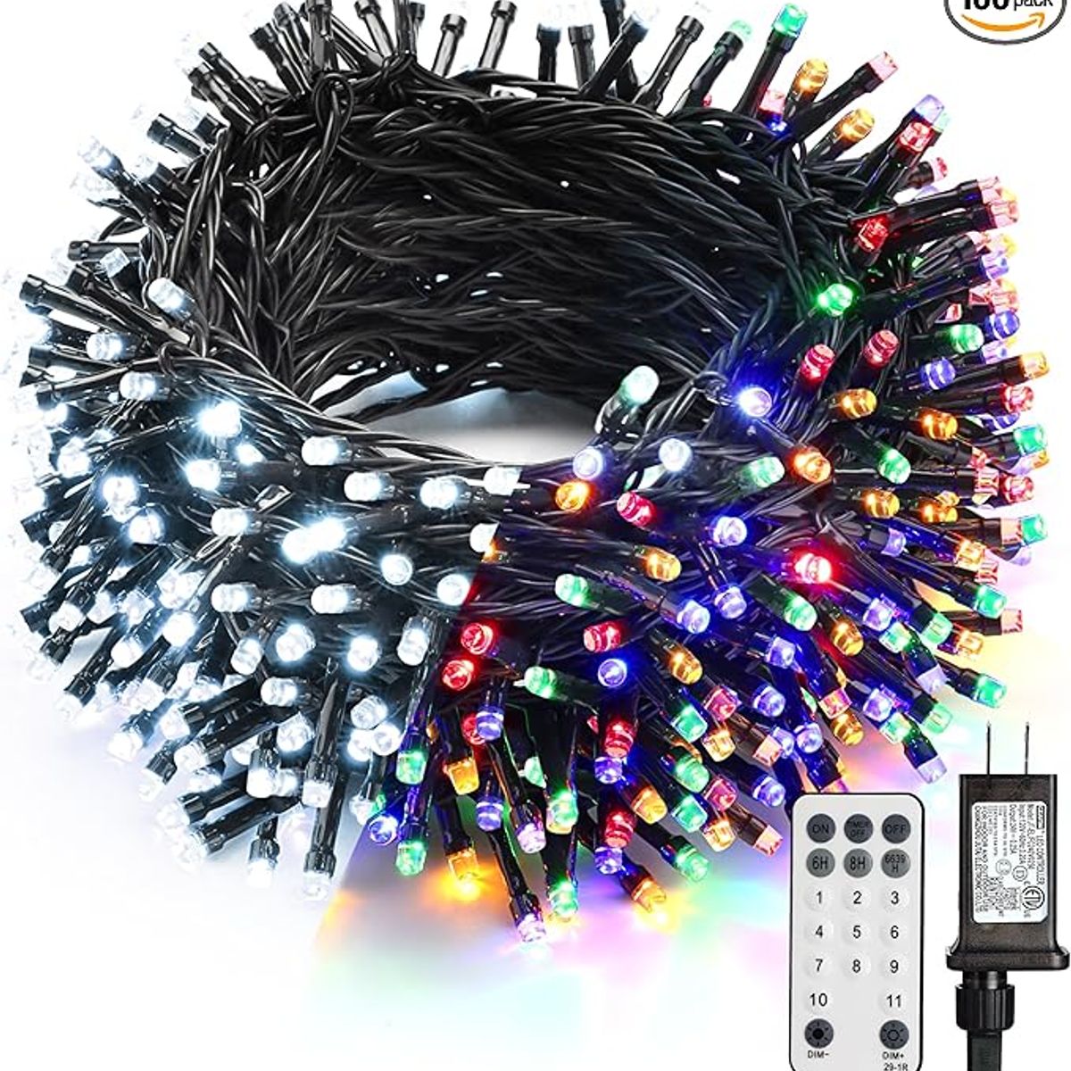 TIOZONEY - Luces navideñas de colores 20 m