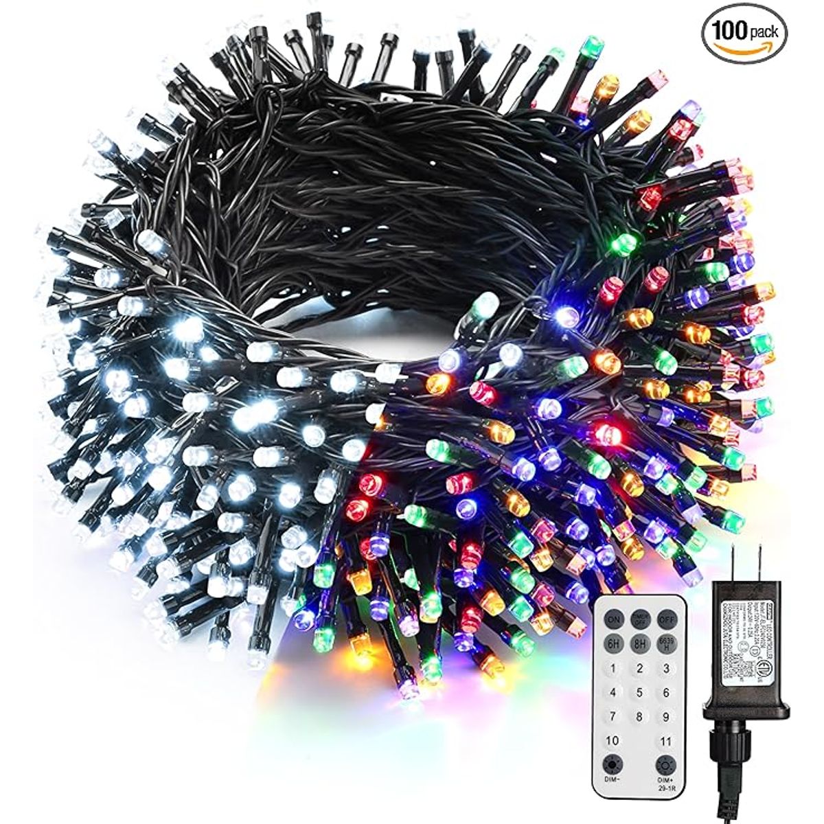 TIOZONEY - Luces navideñas de colores 20 m