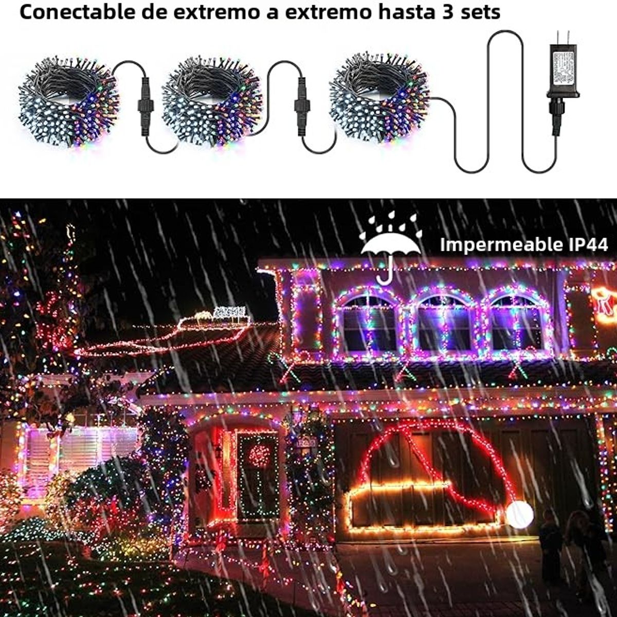 TIOZONEY - Luces navideñas de colores 20 m