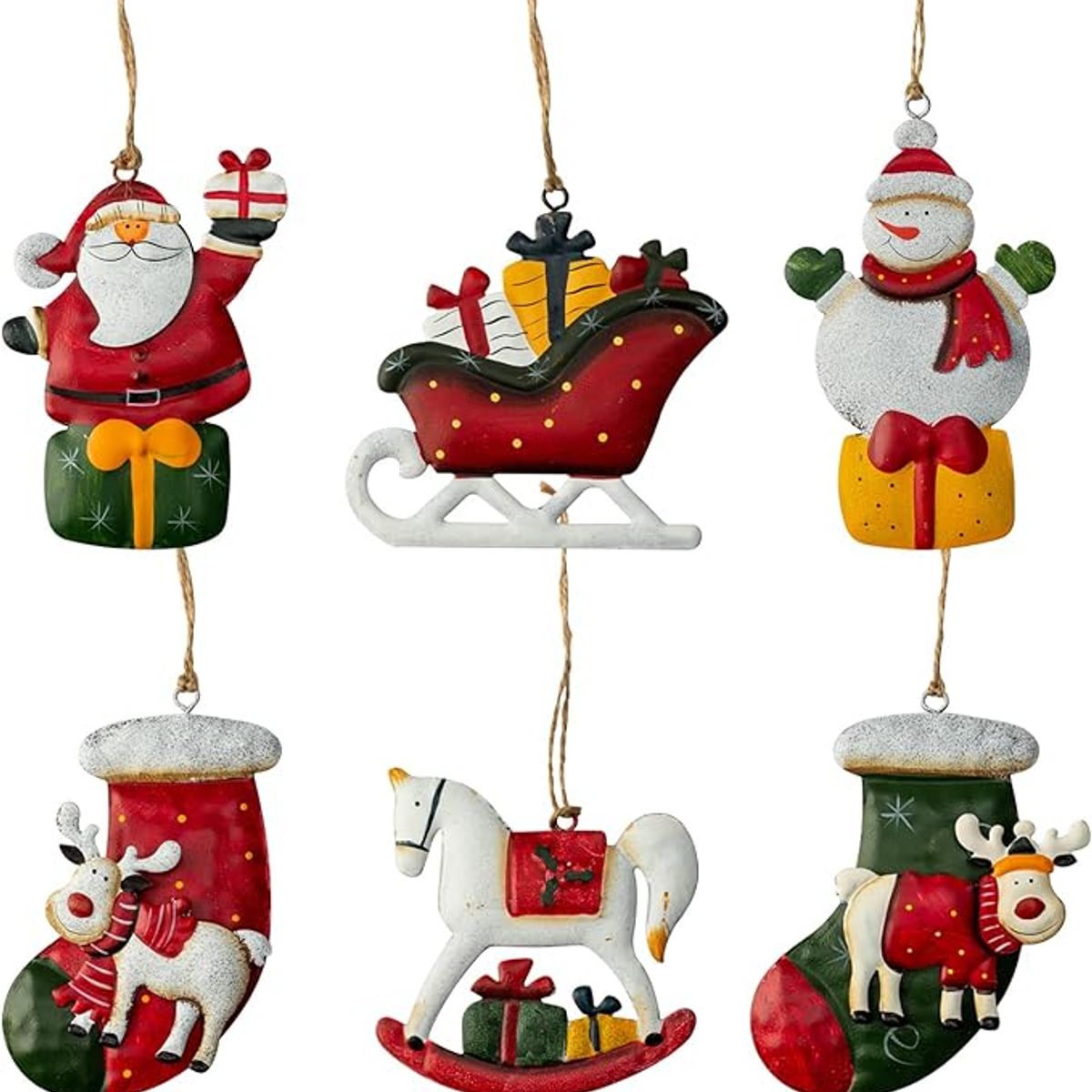 TIOZONEY - 6pcs Juego de adornos de Navidad