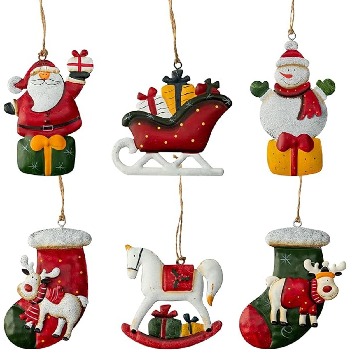 TIOZONEY - 6pcs Juego de adornos de Navidad