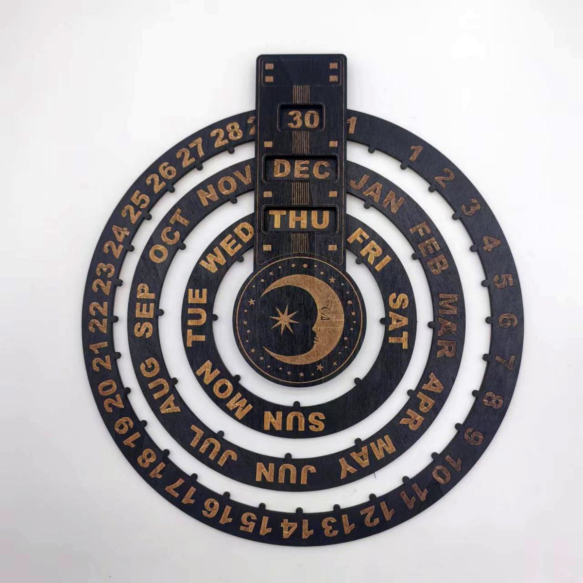 TIOZONEY - Calendario de pared perpetuo de madera 2025