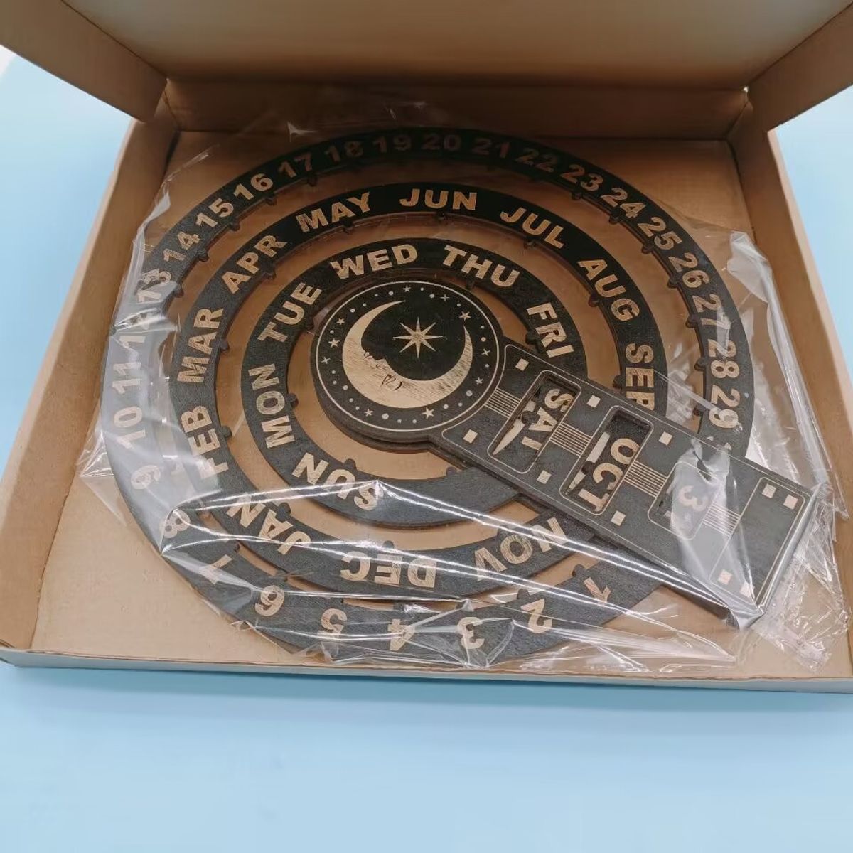 TIOZONEY - Calendario de pared perpetuo de madera 2025