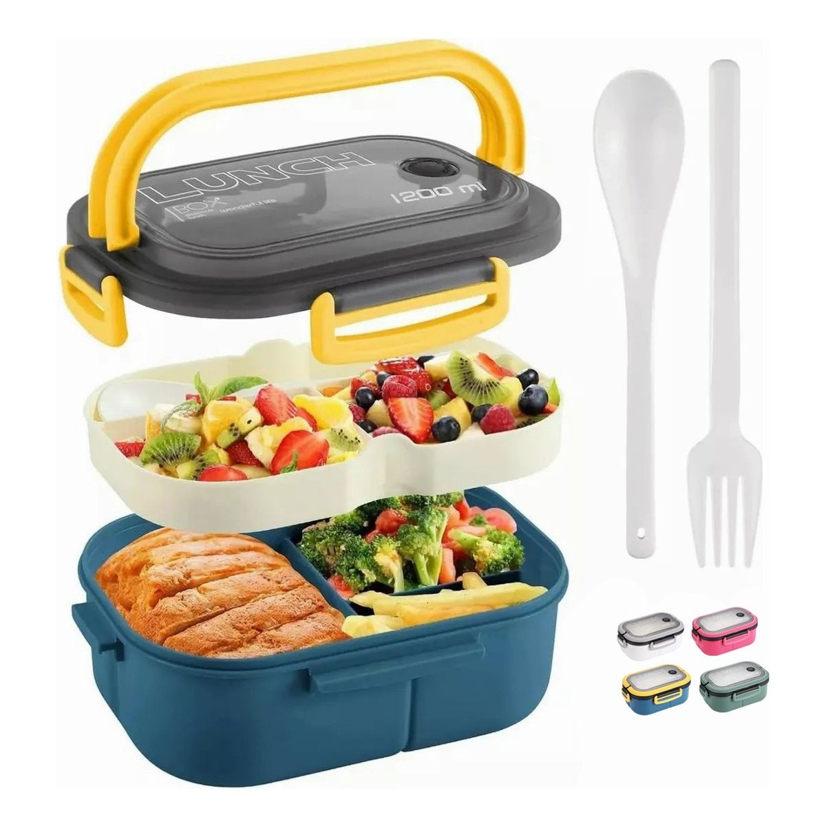 TIOZONEY - Fiambrera De Doble Capa Con Compartimentos Lonchera Bento