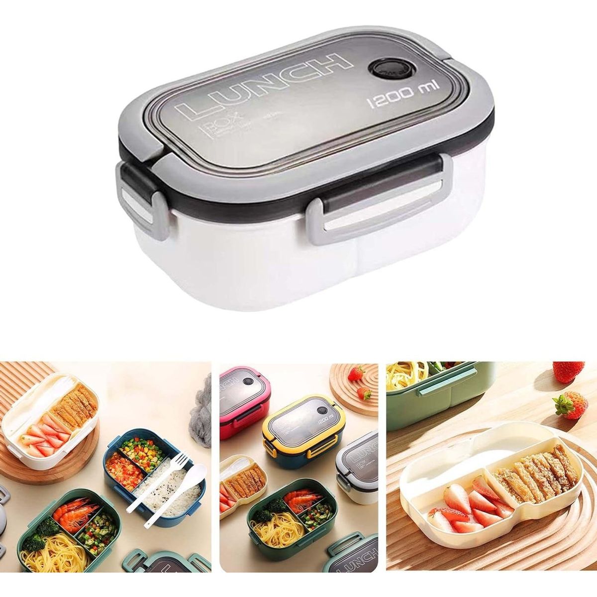 TIOZONEY - Fiambrera De Doble Capa Con Compartimentos Lonchera Bento