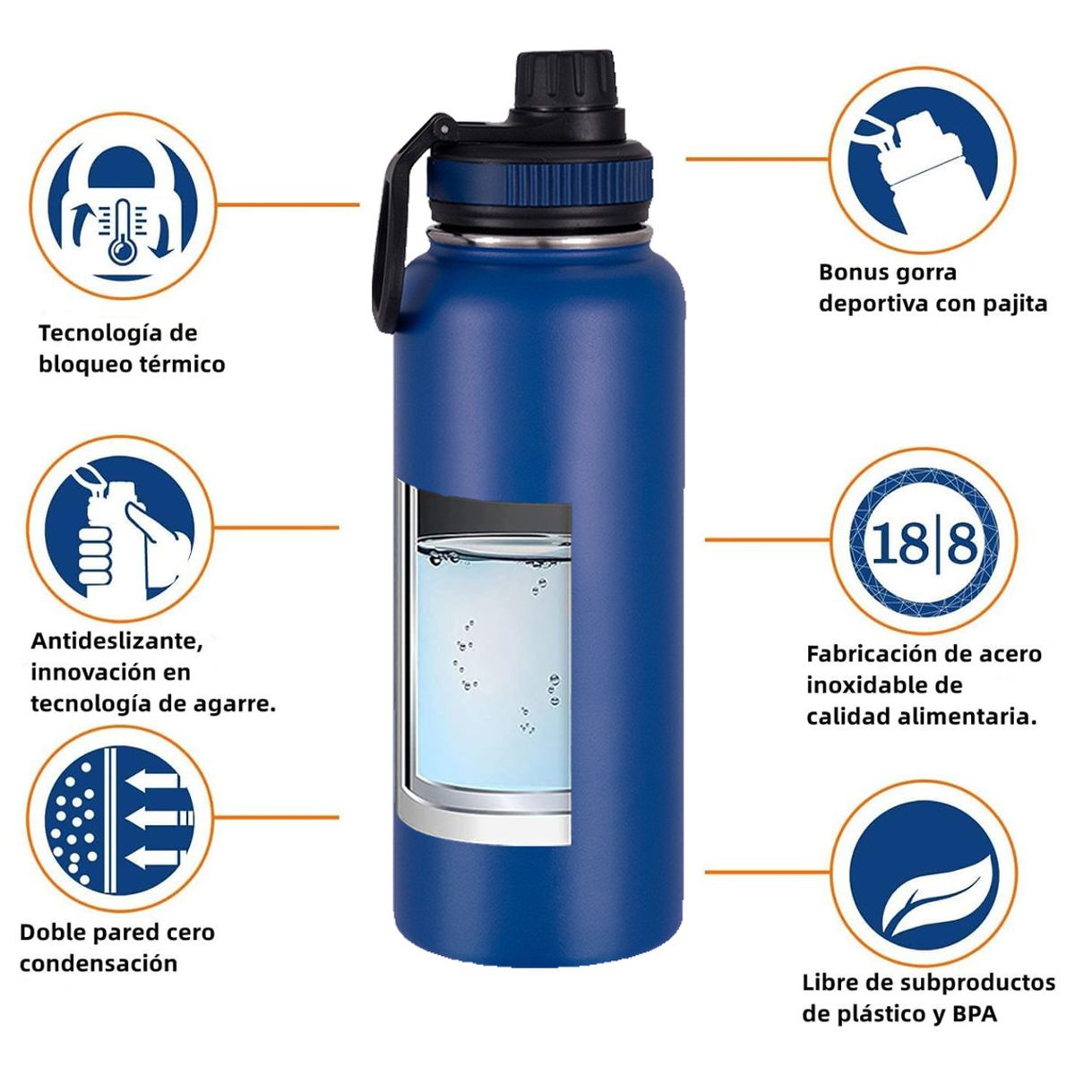 TIOZONEY - Botella De Agua Fríacaliente De Acero Inoxidable De 12 L