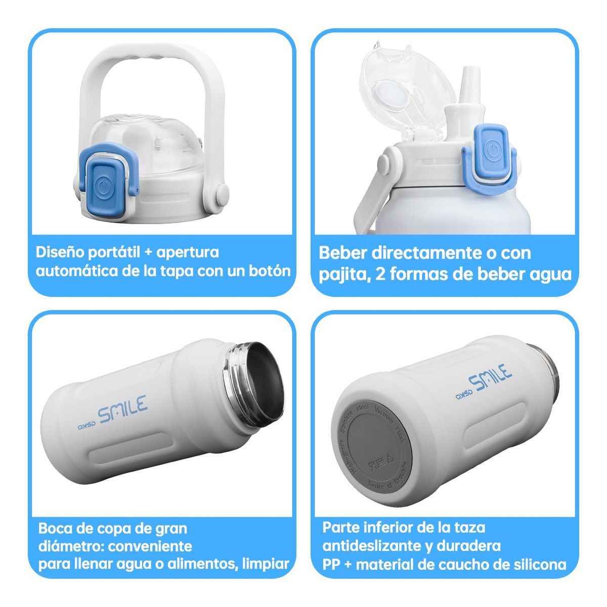 TIOZONEY - Botella De Agua Deportiva Termo De Acero Inoxidable 1100ml