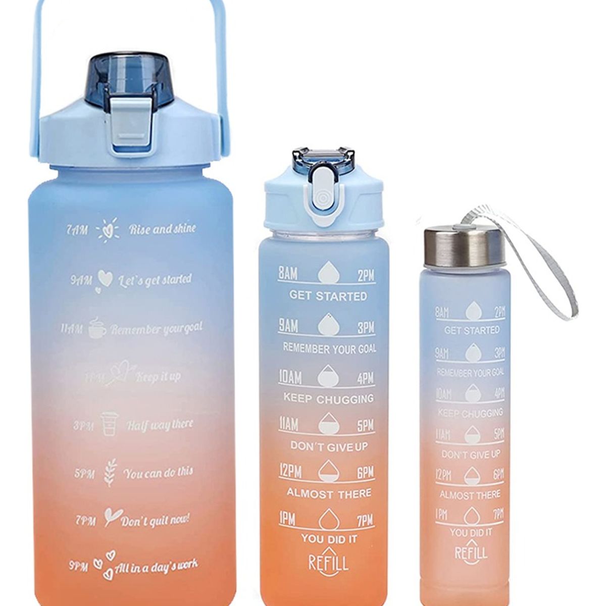 TIOZONEY - Botellas Deportivas De Agua Motivadora 2l+900ml+300ml