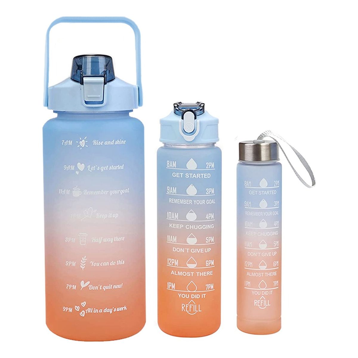 TIOZONEY - Botellas Deportivas De Agua Motivadora 2l+900ml+300ml
