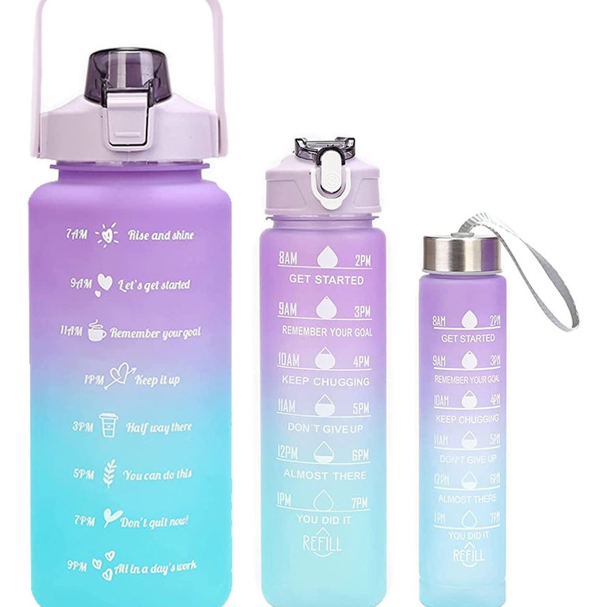TIOZONEY - Botellas Deportivas De Agua Motivadora 2l+900ml+300ml